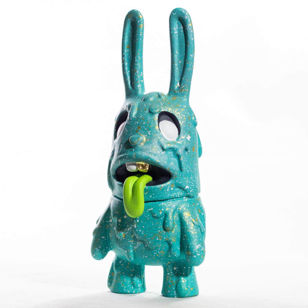 Blue and Gold Splatter Zombie Bunny