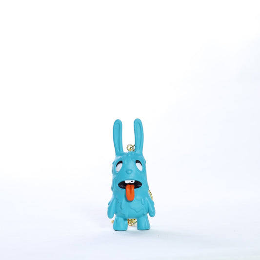 Micro Zombie Bunny Keychain - Blue