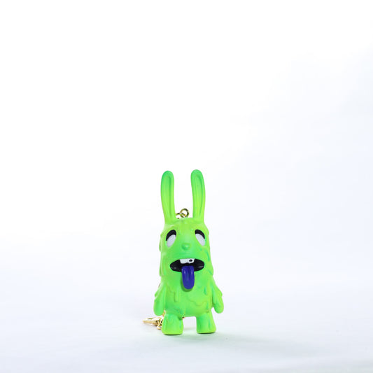 Micro Zombie Bunny Keychain - Green