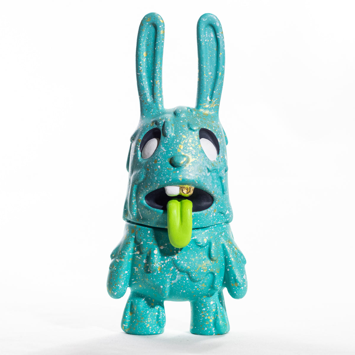 Blue and Gold Splatter Zombie Bunny