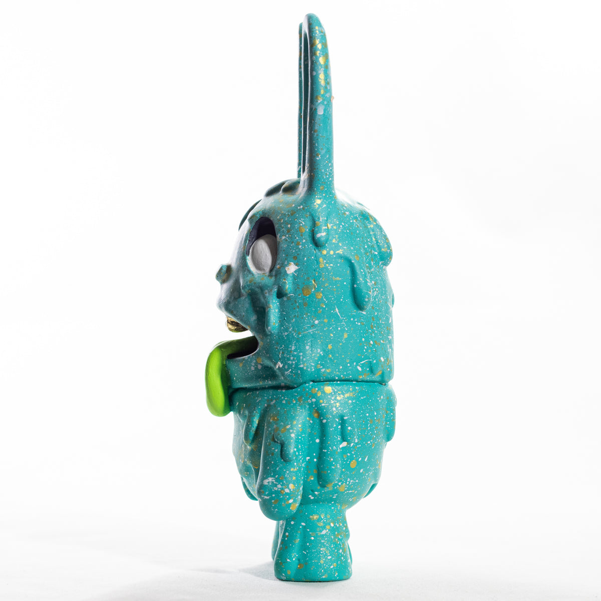 Blue and Gold Splatter Zombie Bunny