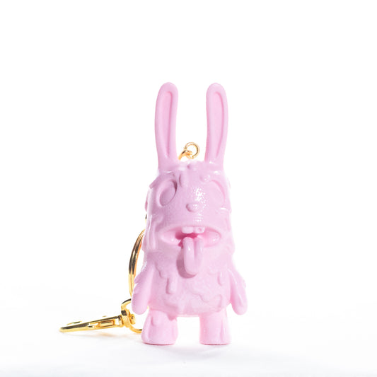 Micro Zombie Bunny Keychain - Light Pink